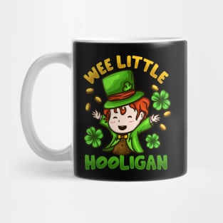 Kids Wee Little Hooligan I Funny Shenanigans Leprechaun graphic Mug